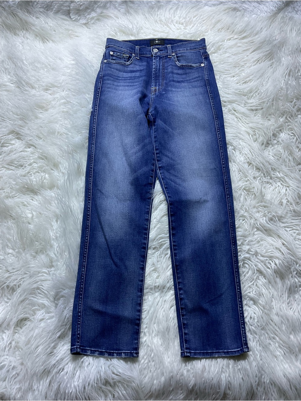 7 For All Mankind Women's High Waist Cropped Straight Jeans